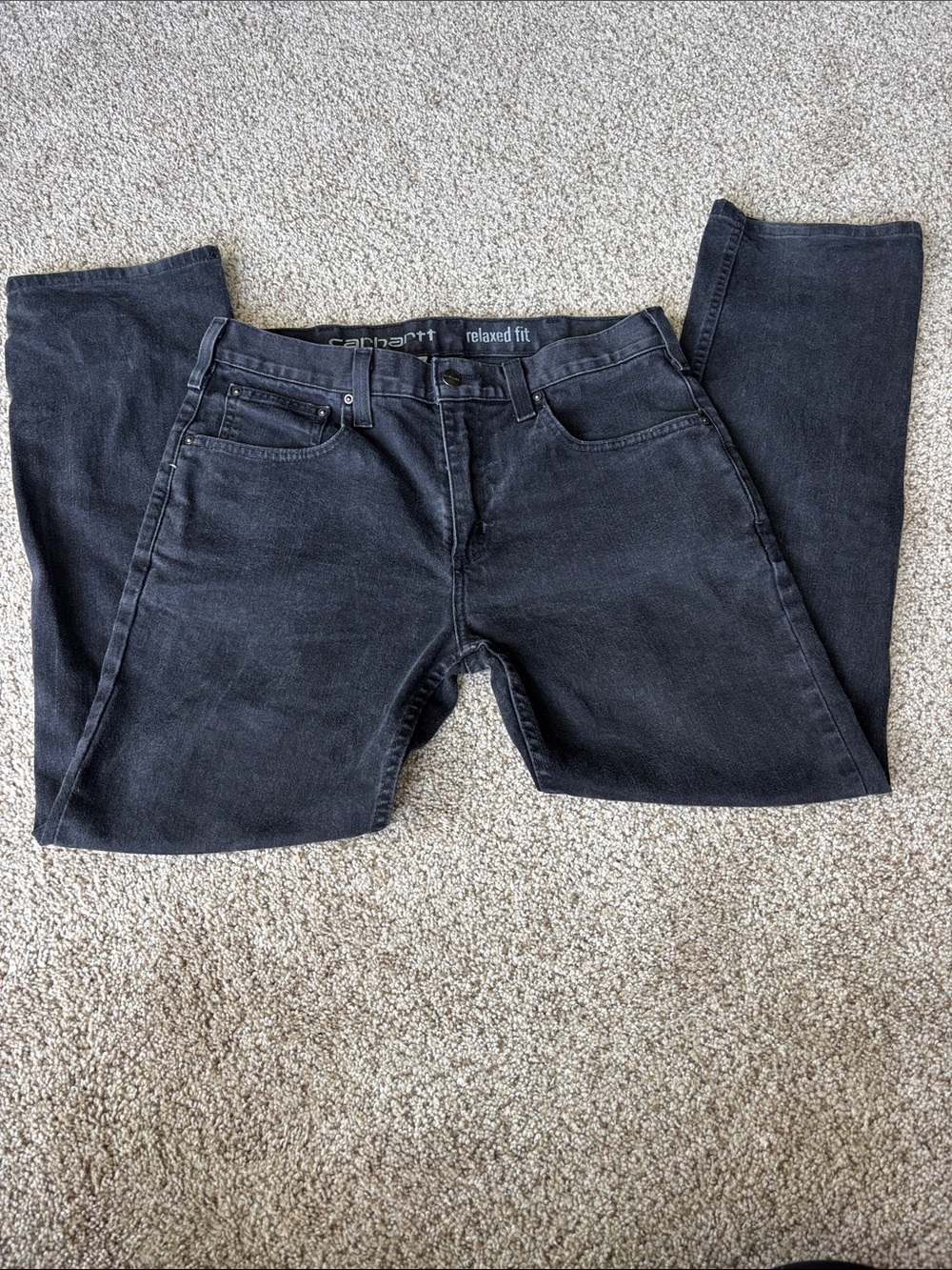 Carhartt Men's Relaxed Fit Jeans in Charcoal Black